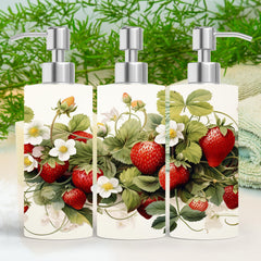 Strawberries 18.6oz Stainless Steel Bottle Soap Dispenser, Strawberries Decor, Liquid Soap Dispenser, Strawberry Gift
