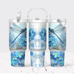 Watercolor Dragonfly Stainless Steel Tumbler, 30 Oz Flip Top, Personalized Gift, Dragonfly Lovers Gift, Insulated Tumbler