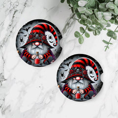 Halloween Gnome Car Coasters, 2 Coasters, Ceramic Or Hardboard, Halloween Lover Gift