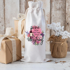 Wine Is Like Duct Tape Reusable Wine Bag With Drawstring, Wine Lover Gift, Personalized Gift