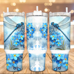 Watercolor Dragonfly Stainless Steel Tumbler, 40 Oz, Personalized Gift, Dragonfly Lovers Gift, Insulated Tumbler